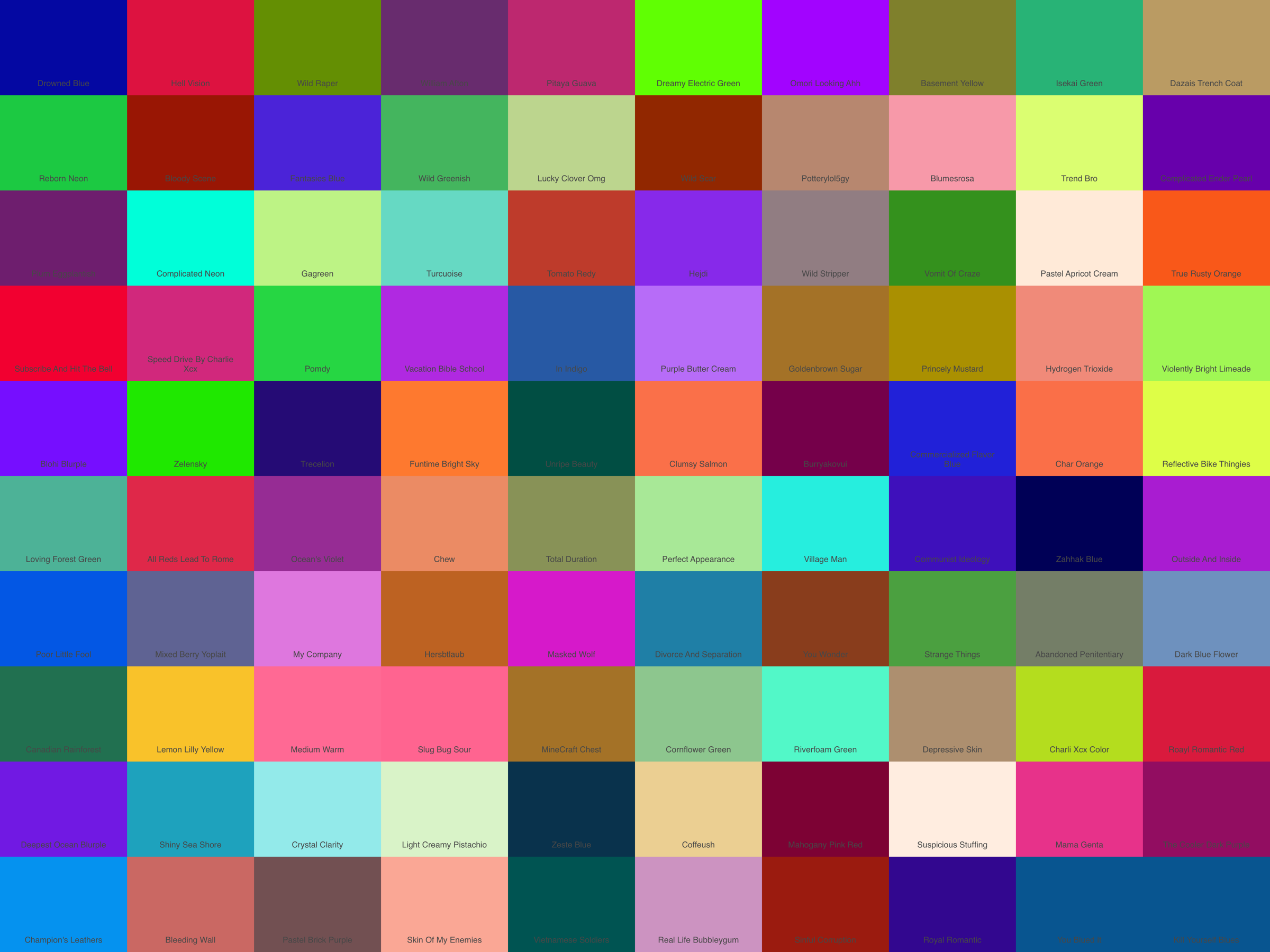 Latest Colornames Palette