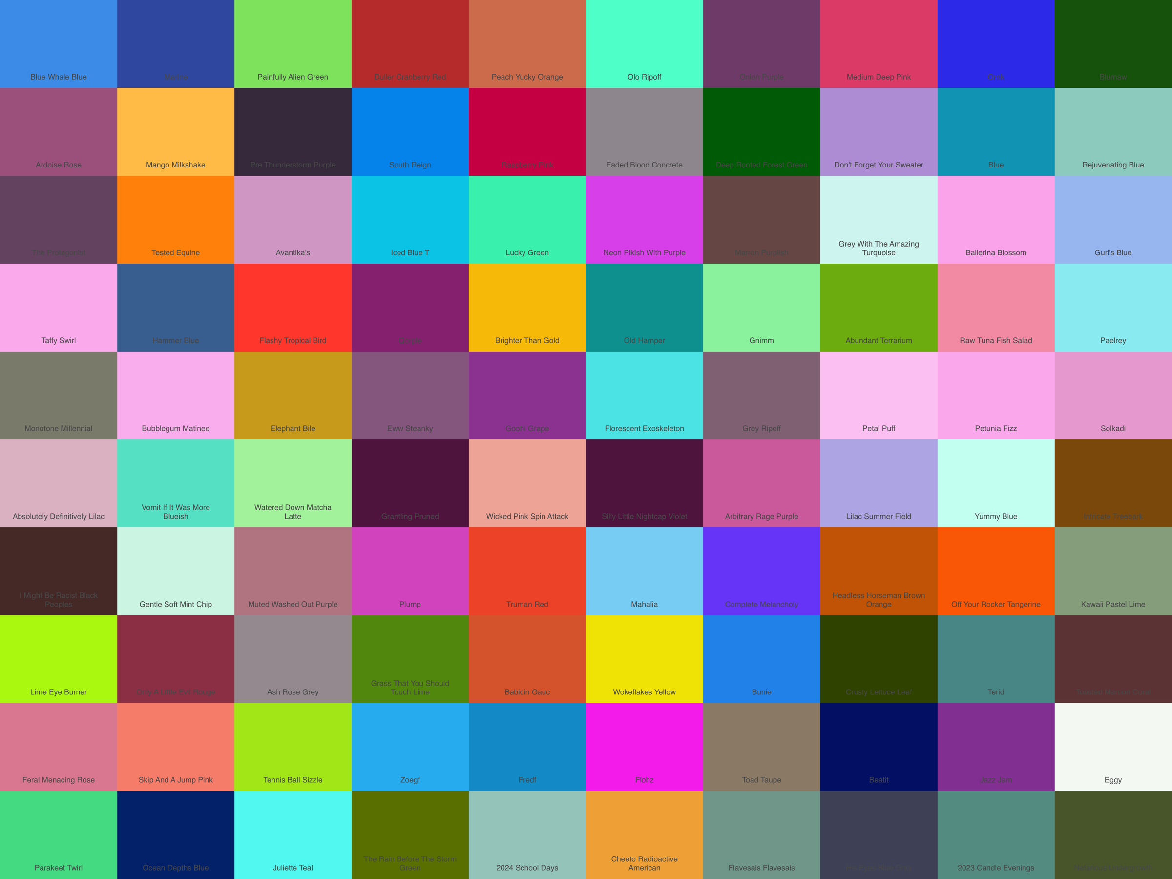 Latest Colornames Palette