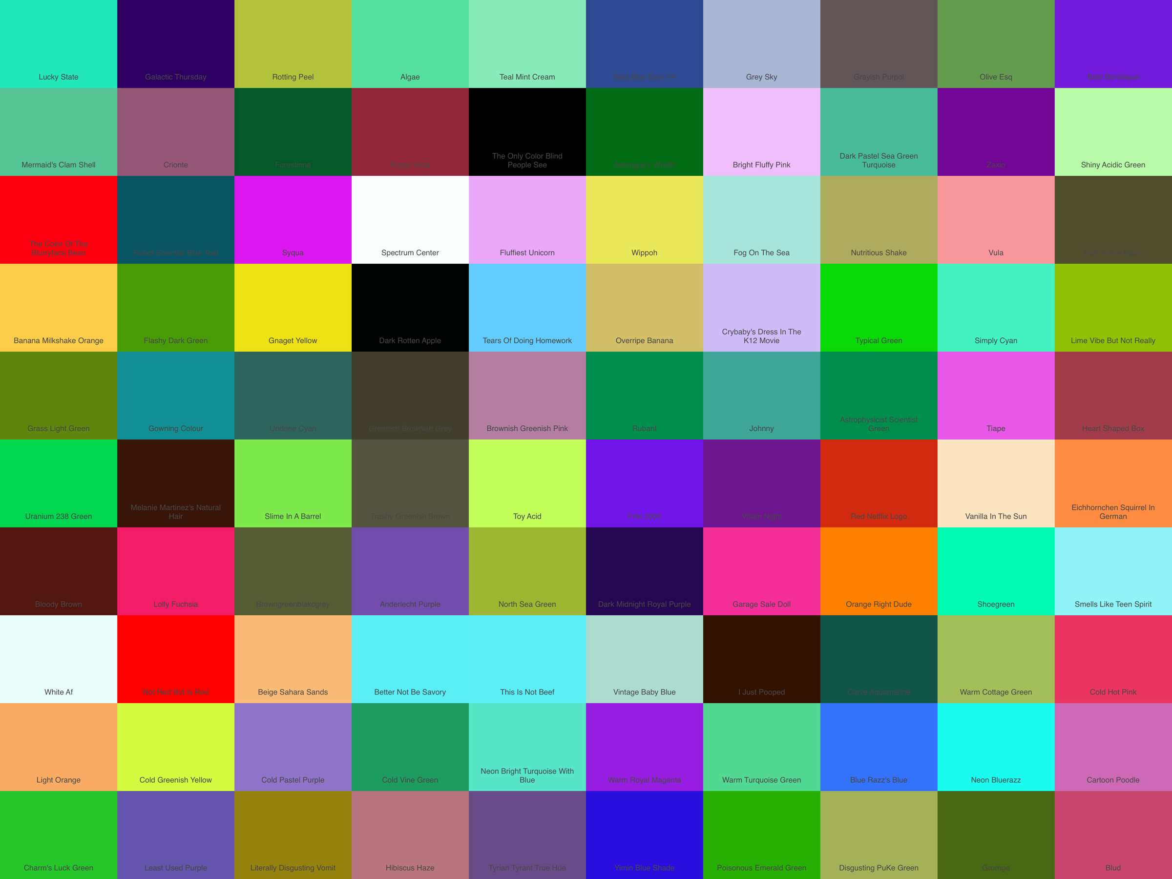 Latest Colornames Palette